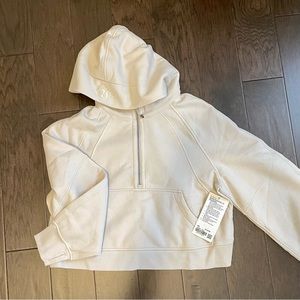 Lululemon White Opal Scuba Oversized 1/2 Zip Hoodie